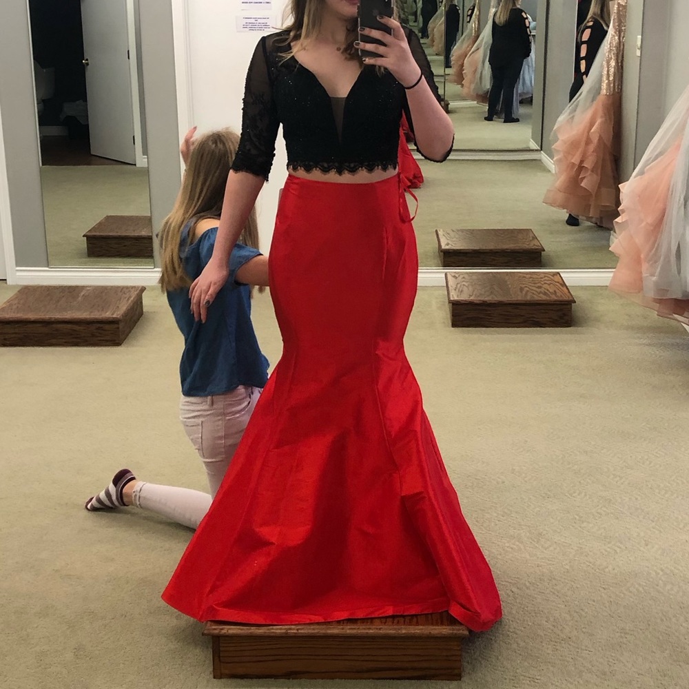 two piece prom dress